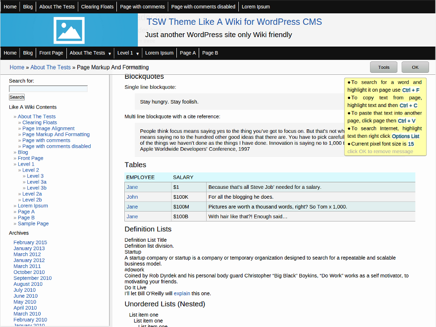 screenshot-likeawiki for wordpress